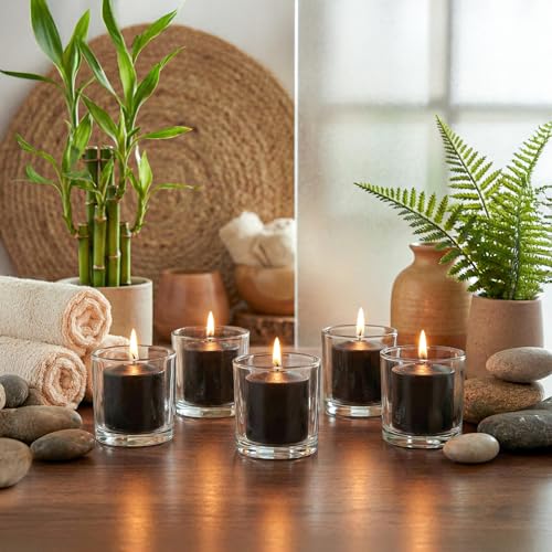 Black Votive Candles Unscented Pack of 72 - 2 Inch Decor Wedding Centerpiece