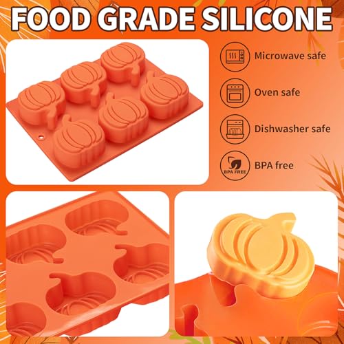 Silicone Pumpkin Molds 2 Pack - Halloween Thanksgiving Fall Baking & Soap Making