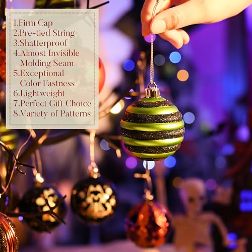 Large Halloween Tree Decorations Set - 16 Shatterproof Ornaments for Indoor Use
