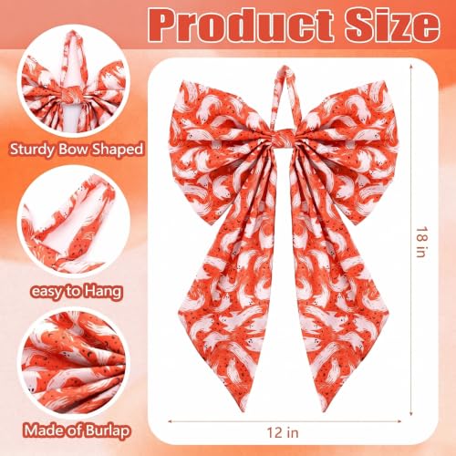 Halloween Ghost & Orange Wreath Bows - 18x12 Inches, Set of 2