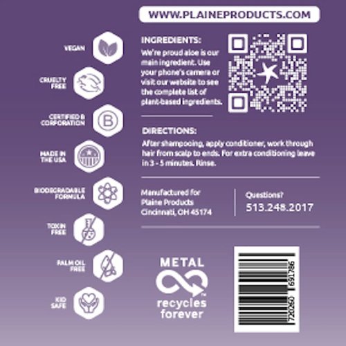 Plaine Products Eco-Friendly Conditioner - Citrus Lavender - Sulfate/Paraben/Phthalate Free, 16 oz (Refill Bottle - No Pump)