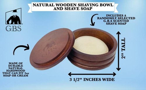 G.B.S GENTS Men's Classic Wooden Shaving Set Shaving Brush with Wooden Stand And 3.5 Inches Diameter Shaving Soap Bowl
