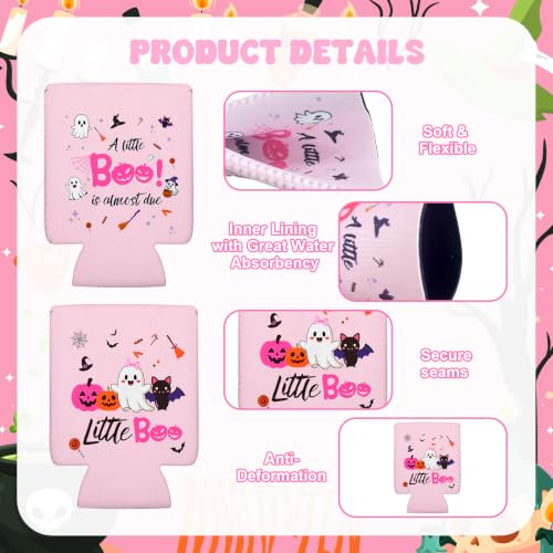 Pink Baby Shower Cup Sleeves - Halloween Ghost &