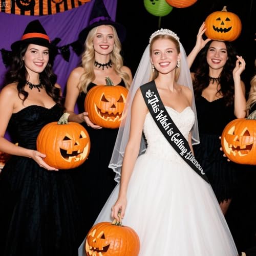 Halloween Bride to Be Sash - Black Gothic Bachelorette Party Accessory
