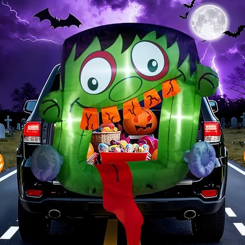 Inflatable Halloween Frankenstein Decor - 4 FT Outdoor Trick-or-Treat Yard Display with LED Lights