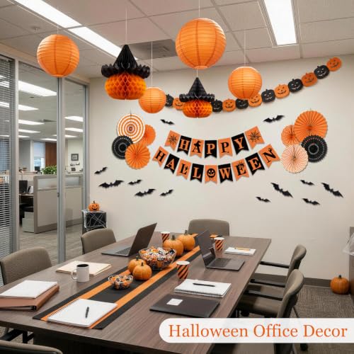 Halloween Office Decorations 17-Piece Party Decor with Lanterns & Banners