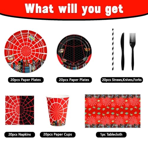 Spider Web Party Supplies Kit for 20 Guests - Halloween & Birthday Decor
