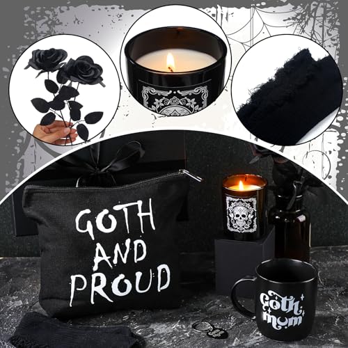 Gothic Gift Set for Mom - Halloween Dark Aesthetic Gift Basket with Mug, Candle, Socks & More