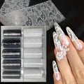 Black & White Lace Nail Art Foil Transfer Sheets - 10 Rolls for Manicure & DIY Crafts