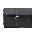 Autentico Leather Genuine Buffalo Leather Hanging Toiletry Bag with Waterproof Lining for Men & Women Handcrafted Vintage Distressed Brownn Leather Dopp Kit, Travelling Kit (Black)