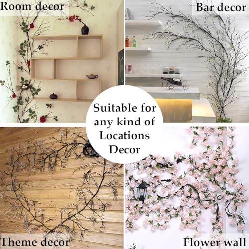 118-Inch Artificial Willow Branch Garland with Green Leaves for Decor