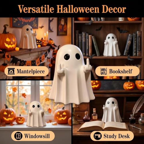 Halloween Ghost Figurine - Funny Cute Spooky Halloween Decor Ornament