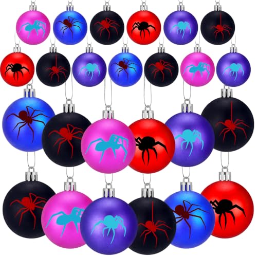 12 pcs Halloween Spider Christmas Tree Ball Ornaments - Web Design