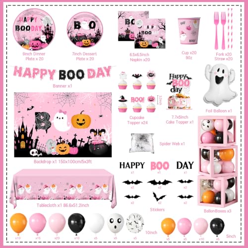 Pink Halloween Party Decorations Set for Girls | Spooky-Cute Birthday Supplies