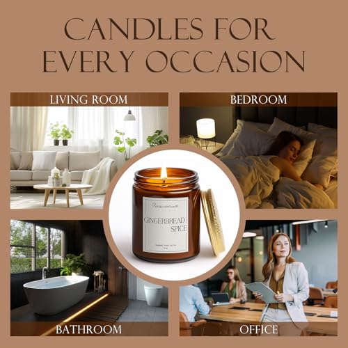 Gingerbread Spice Candle - 9oz Scented Soy Candle for Home Aromatherapy - Putart