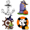 Halloween Cruise Door Magnets Set - Pumpkin Design, 4 Pcs