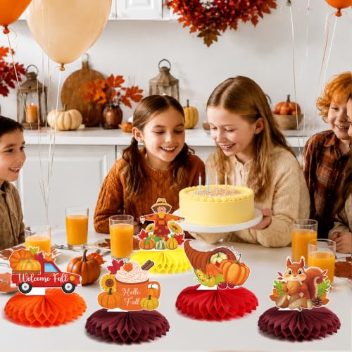 Fall Honeycomb Centerpieces 12pcs for Thanksgiving Party Table Décor - Variation of Fall