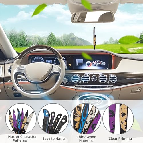 Horror Movie Knife-Shaped Car Mirror Hanging Accessories - 11 Pcs Style-B