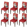 Christmas Black Santa Chair Covers Set - 6 Pieces, Red Variation