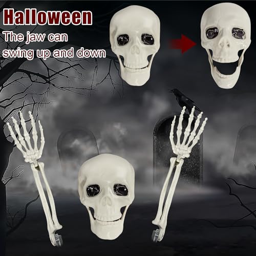 Halloween Zombie Skeleton Arm Stakes with Skull - 6 Pcs Outdoor Lawn Decorations