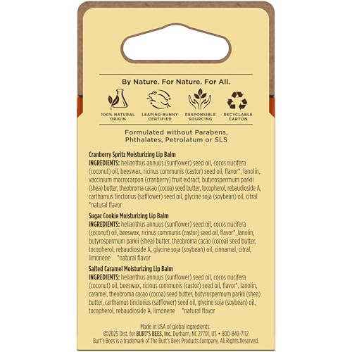 Burt's Bees Cozy Season Lip Balm Set, Natural Origin Lip Care, 3 Tubes, 0.15 oz.