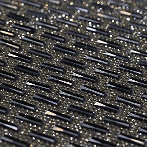 Black Rectangular Glass Stone Rhinestone Placemat - Sparkling Formal Table Decor 13x18 with Felt Back - Variation of THIS listing