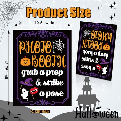 Halloween Photo Booth Sign with Stand - Happy Fall Party Decor