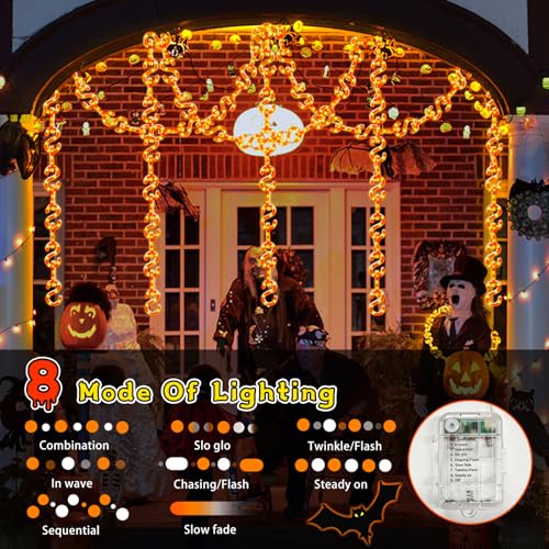 Halloween String Lights Battery Operated 10Ft 160 LEDs Waterproof with 8 Modes - Orange (Variation of THIS listing)