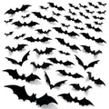 M-170Pcs 3D Bat Wall Decor Set - Halloween Waterproof Wall Decorations