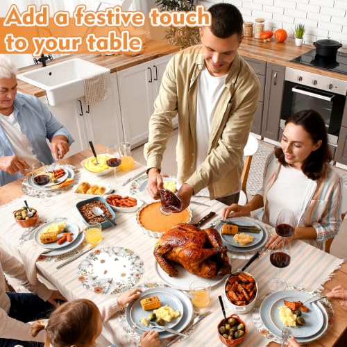 Fall Paper Placemats with White Pumpkin Design - 50 Pack, 13.4 Inch