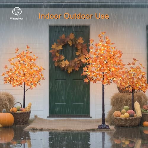 Lighted Maple Tree Set 4ft 5ft 6ft with 288 Warm White LEDs Indoor Outdoor Decor Variation of THIS listing