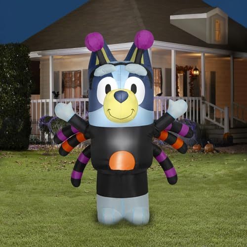 5 Ft Bluey Halloween Inflatable Spider Yard Decoration with Lights