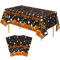 Halloween Plastic Tablecloths - Spooky Pumpkin Design, 3 Pack