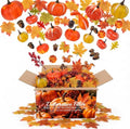Mini Fall Pumpkin Decor Set - 125 Pcs Artificial Pumpkins & Accents with Mixed Sizes