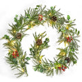 Prelit Christmas Garland with Lights - 6 Feet Norfolk Pine & Eucalyptus - Battery Operated, Variation: Pinus Banksiana / 1 Pack