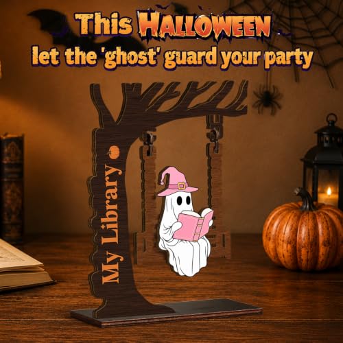 Halloween Spooky Ghost Swing Decor - Indoor Shelf and Table Accent