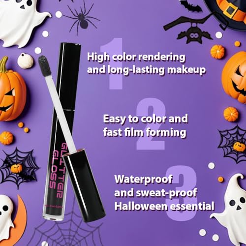 CAKAILA Gray Black Metallic Lipstick - Dark Liquid Lip Gloss, Long Lasting & Waterproof, Variation 06#