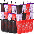 Spider Theme Plastic Party Cups 24 oz with Lids & Straws - 24 Pieces Variation of THIS listing
