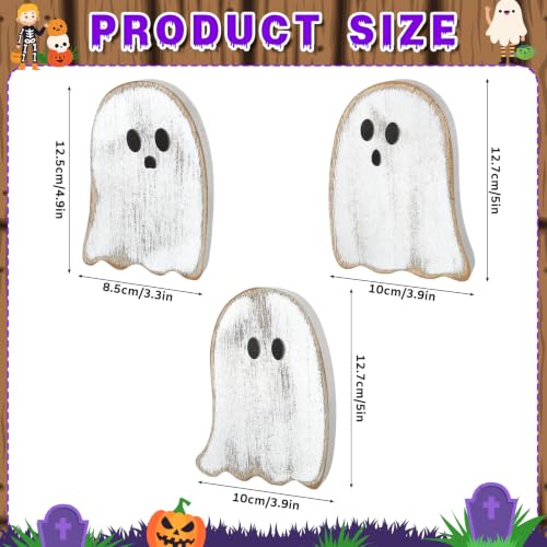 Distressed White Ghost Halloween Table Decorations Set - Farmhouse Style