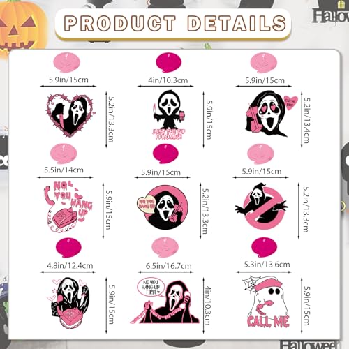 Pink Halloween Ghost Hanging Decorations Set for Party & Indoor Outdoor Decor