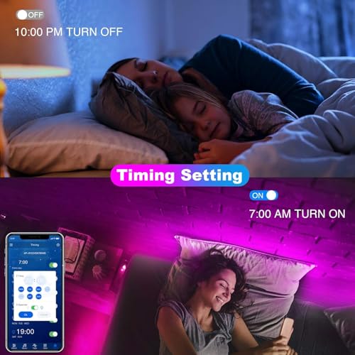 Dalattin 400ft RGB LED Strip Lights with App & Remote Control - Smart 24V RGB Light Strips for Room & Holiday Decor