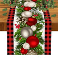 Christmas Table Runner 60 Inches - Red & Black Buffalo Check Holiday Decor - Variation of THIS listing