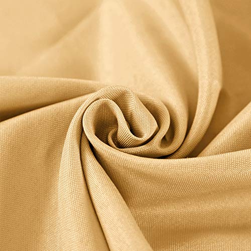 132 Inch Round Gold Tablecloth - Washable Polyester Wedding & Party Cover