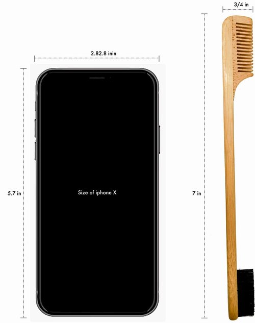2-in-1 Sapling Mustache Brush & Comb (2-pack) from Green Beard Grmng - Boar Bristle & Bamboo