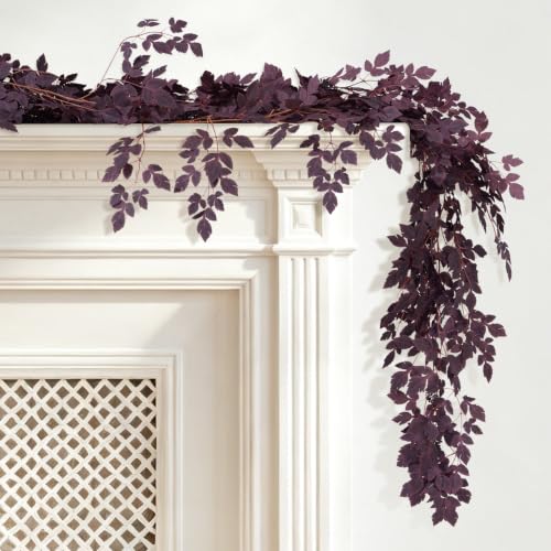 Artificial Cimicifuga Vine Garland for Fall Decor - Brown 2 Pack, 12 ft