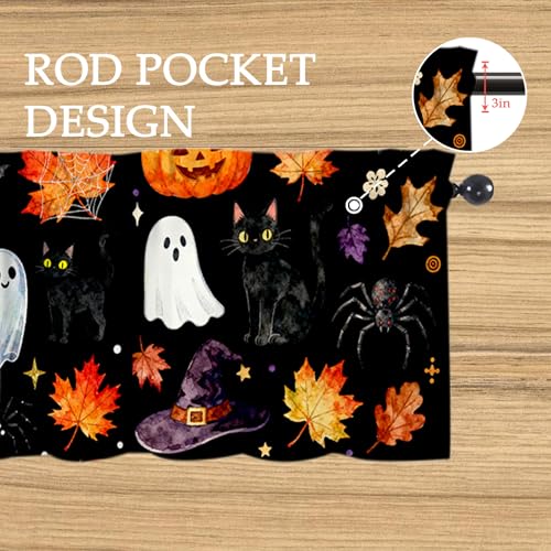 Halloween Skull Kitchen Window Valance - 54" W x 18" L, Pack of 1