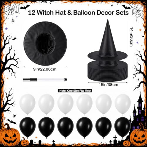 Halloween Witch Hat Decorations Set - Outdoor Balloon & Hanging Decor