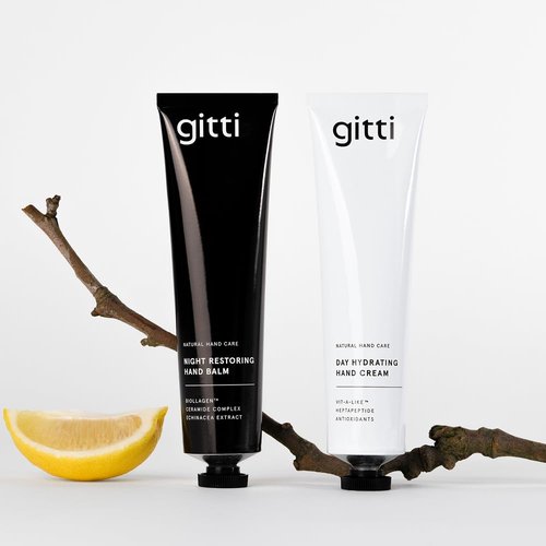 gitti Night Restoring Hand Balm I Natural Hand Care, Non-Toxic, 99% Natural Origin, Cruelty-Free, Vegan Collagen, Restores Skin Barrier, Reduces Wrinkles, Hydrates Skin, Floral Scent (2.53 fl oz)