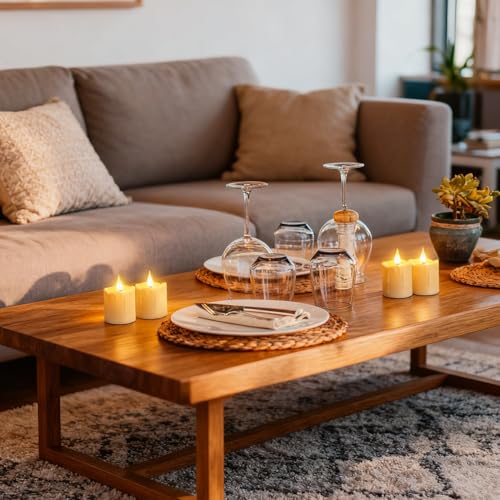 Rechargeable Flameless Candles Set - Dimmable LED Tea Lights with Timer for Home Holiday Decor