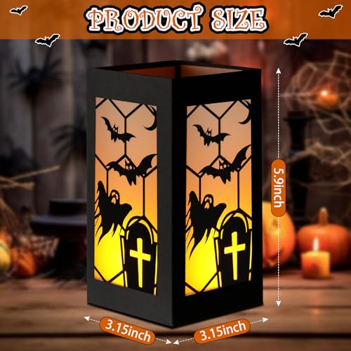Halloween Lantern Table Decor Set - 12pcs Glowing Centerpieces with Yellow Light - Variation of THIS listing